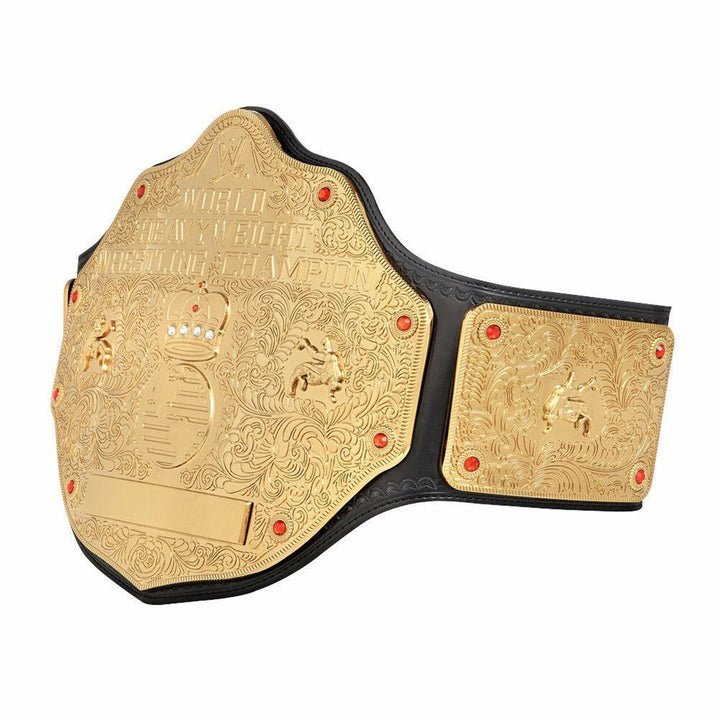 Big Gold World Heavyweight Championship Belt - Black Strap - Image 2