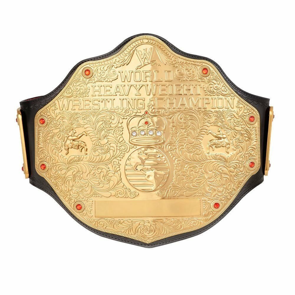Big Gold World Heavyweight Championship Belt - Black Strap