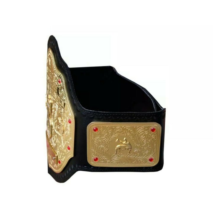 Big Gold World Heavyweight Championship Belt - Black Strap - Image 4